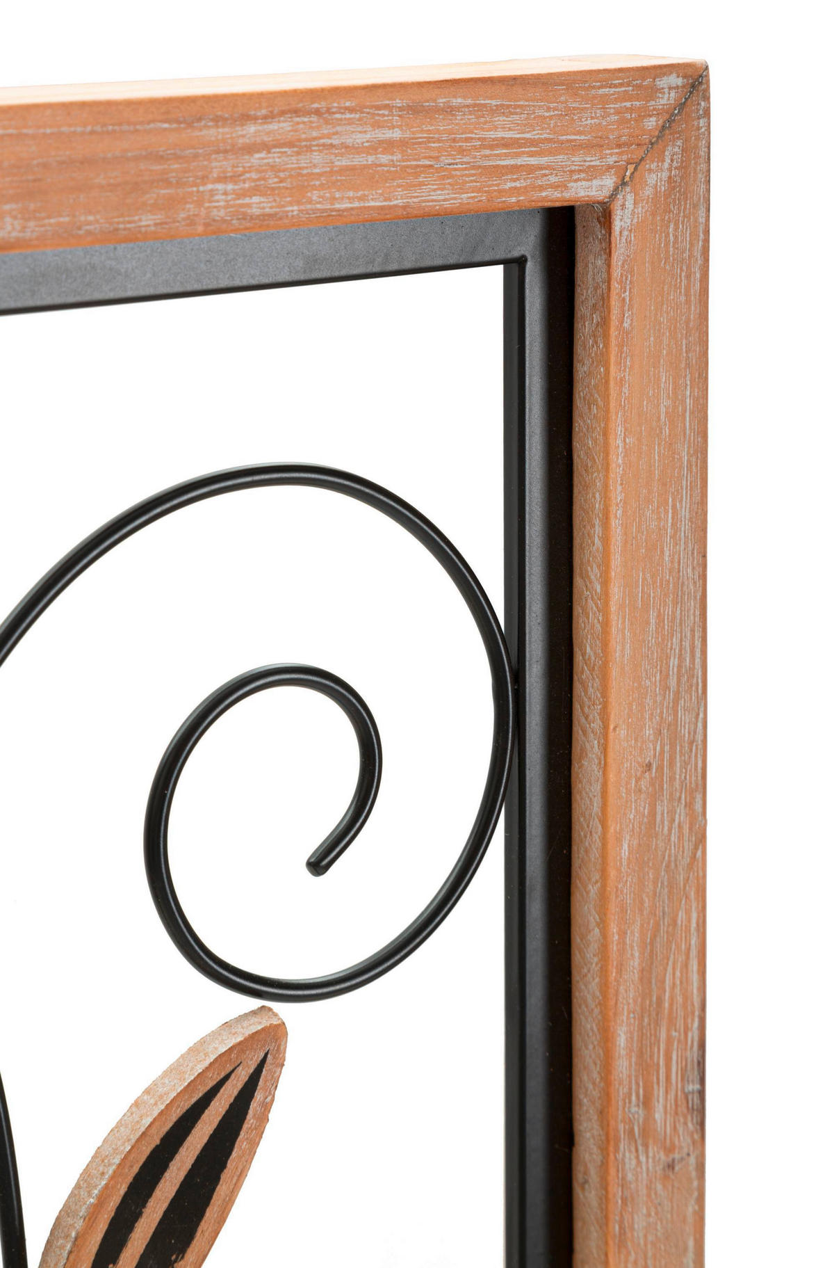 WANDDEKO  26/60/2.5 cm   - Schwarz/Naturfarben, Basics, Holzwerkstoff/Metall (26/60/2.5cm)