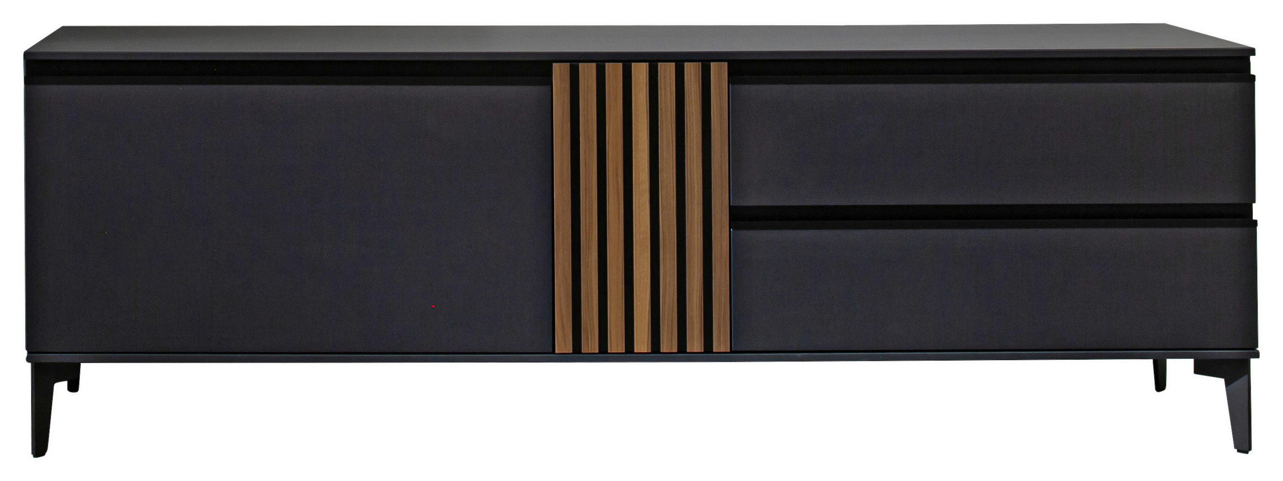 LOWBOARD  in 187/61/45 cm  - Anthrazit/Nussbaumfarben, Design, Holz/Holzwerkstoff (187/61/45cm) - Moderano