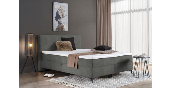 BOXBETT 160/200 cm in Dunkelgrau - Dunkelgrau/Schwarz, Design, Holz/Holzwerkstoff (160/200cm) - Xora