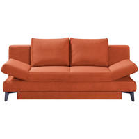 SCHLAFSOFA Cord Rostfarben  inkl. Bettkasten, Schlaffunktion, Armteilverstellung  - Rostfarben/Schwarz, Design, Textil/Metall (200/85/90cm) - Novel