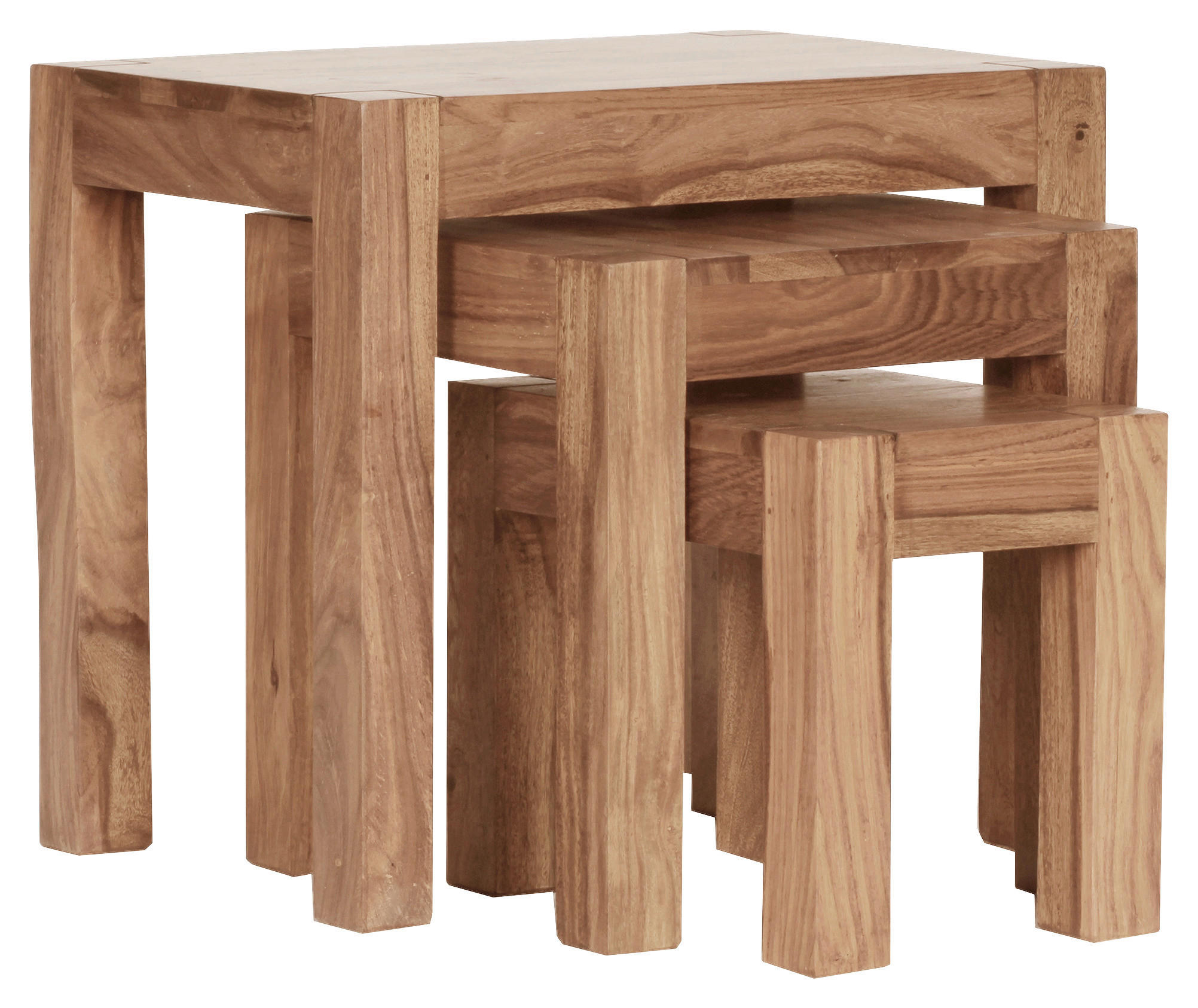 SATZTISCH Akazie massiv rechteckig Akaziefarben - Akaziefarben, Design, Holz (45/50/35cm) - MID.YOU