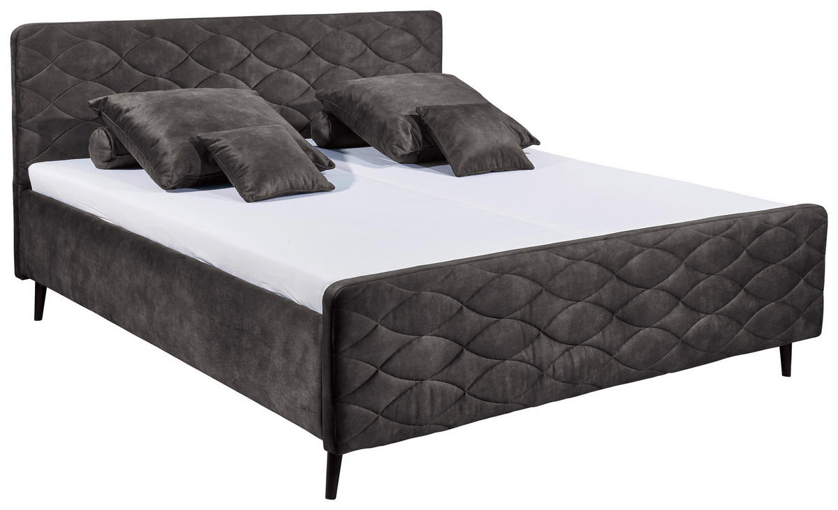 ČALOUNĚNÁ POSTEL, 180/200 cm, tmavě šedá - tmavě šedá, Basics, dřevo/kompozitní dřevo (180/200cm) - MID.YOU