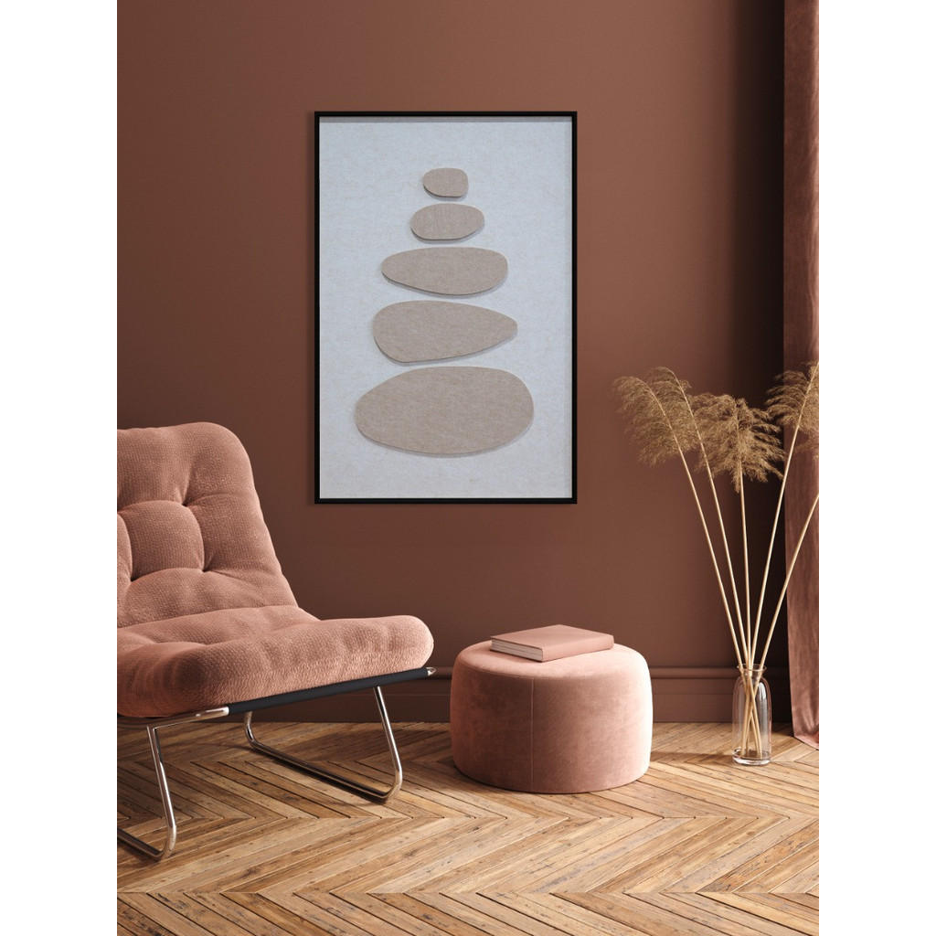 Thumbnail - Xxxl Bild Stacked Ovals, Beige, Kunststoff, Textil, 80x120x10 cm, 3D-Effekt, einfache und schnelle Anbringung, matt, Bil...
