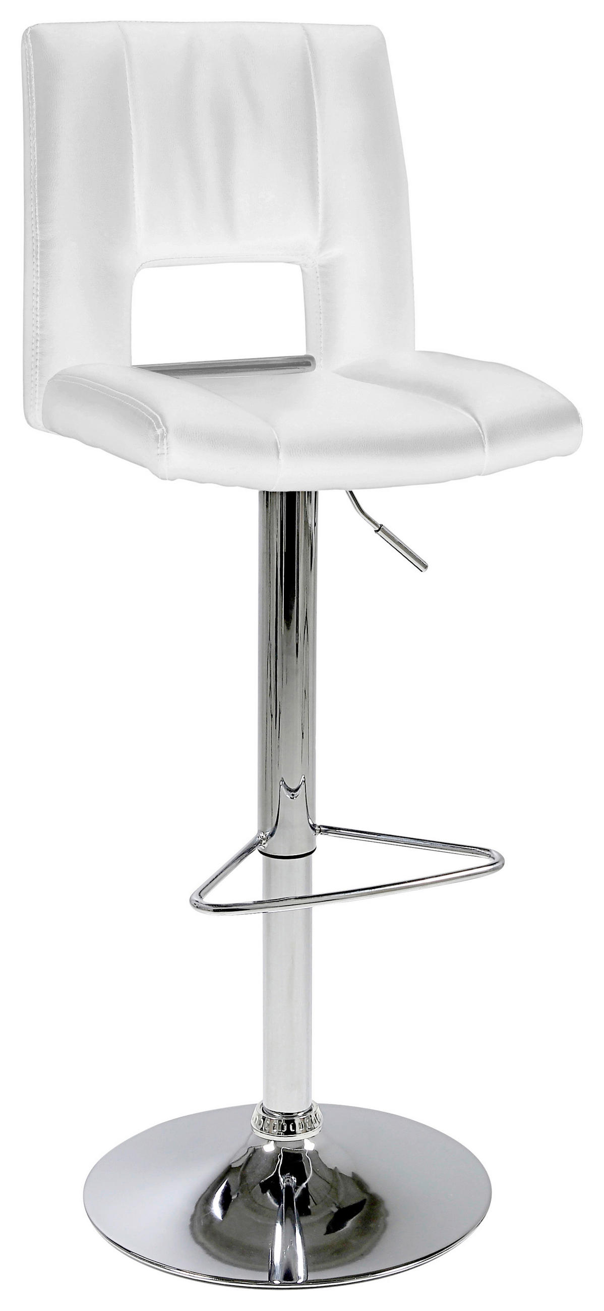 BÁRSZÉK fém, textil fehér  - krómszínű/fehér, Design, textil/fém (41,5/94-115/52cm) - Carryhome