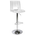 BARHOCKER in Metall, Textil Weiß  - Chromfarben/Weiß, Design, Textil/Metall (41,5/94-115/52cm) - Carryhome