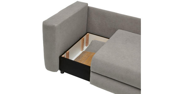 RÉCAMIERE in Flachgewebe Grau - Schwarz/Grau, Design, Kunststoff/Textil (171/71/93cm) - Cantus