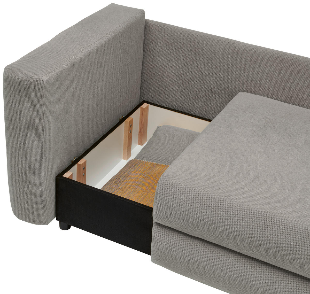 RÉCAMIERE Grau Flachgewebe  - Schwarz/Grau, Design, Kunststoff/Textil (171/71/93cm) - Cantus