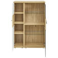 HIGHBOARD 90/131/40 cm  - Eichefarben/Schwarz, KONVENTIONELL, Glas/Holzwerkstoff (90/131/40cm) - Venda