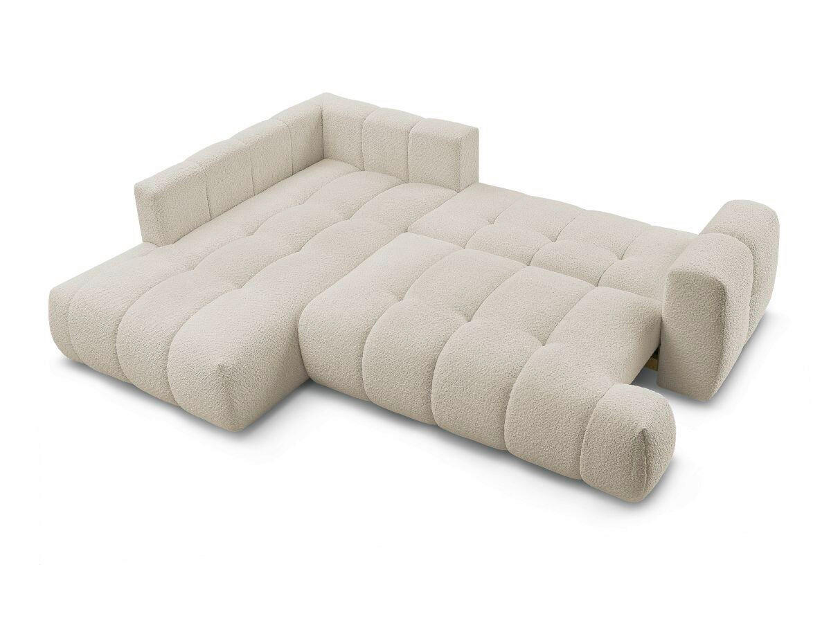ECKSCHLAFSOFA FUJI Bouclé Beige  inkl.  - Beige/Schwarz, MODERN, Kunststoff/Textil (282/204cm)