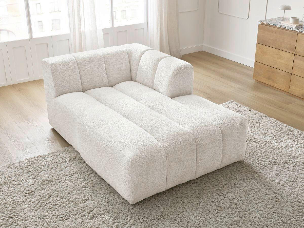 SOFAELEMENT ANNECY Bouclé Weiß  - Schwarz/Weiß, MODERN, Kunststoff/Textil (120/72/170cm)