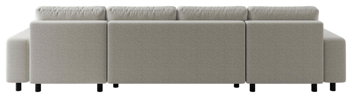 WOHNLANDSCHAFT Elfenbein Jacquard  - Elfenbein/Schwarz, MODERN, Kunststoff/Textil (144/318/144cm) - Carryhome