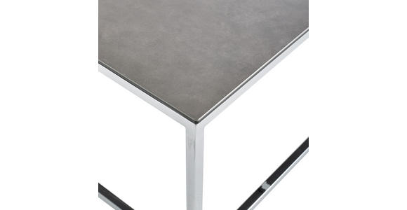 COUCHTISCH in Metall, Glas, Keramik 100/60/42 cm  - Chromfarben/Grau, Design, Glas/Keramik (100/60/42cm) - Novel