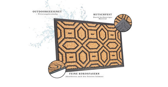 KOKOSMATTE 45/75 cm Mix Mats  - Hellbraun/Schwarz, Basics, Naturmaterialien/Kunststoff (45/75cm) - Esposa