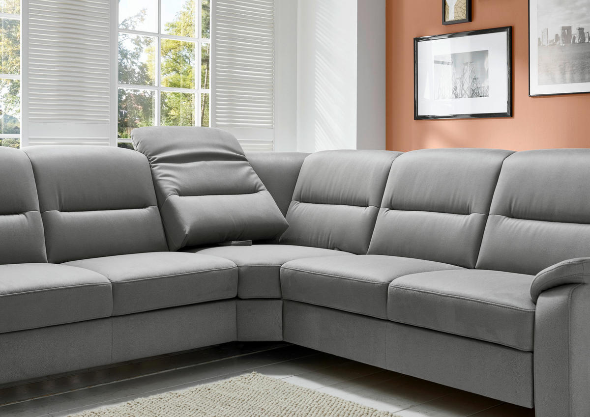 ROHOVÁ SEDACIA SÚPRAVA, textil, sivá - čierna/sivá, Konventionell, drevo/textil (245/303cm) - Beldomo Comfort