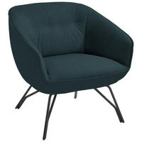 COCKTAILSESSEL - Anthrazit/Petrol, Design, Leder/Metall (76/80/73cm) - Joop!