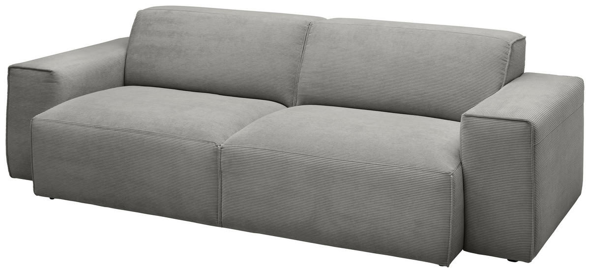 3-SITZER-SOFA Cord Grau  - Schwarz/Grau, Design, Kunststoff/Textil (236/71/101cm) - Pure Home Lifestyle