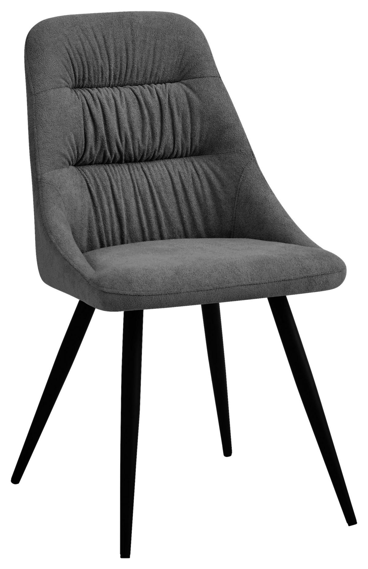 STOL, kovina, tekstil antracit  - črna/antracit, Design, kovina/tekstil (48/85/56cm) - Carryhome