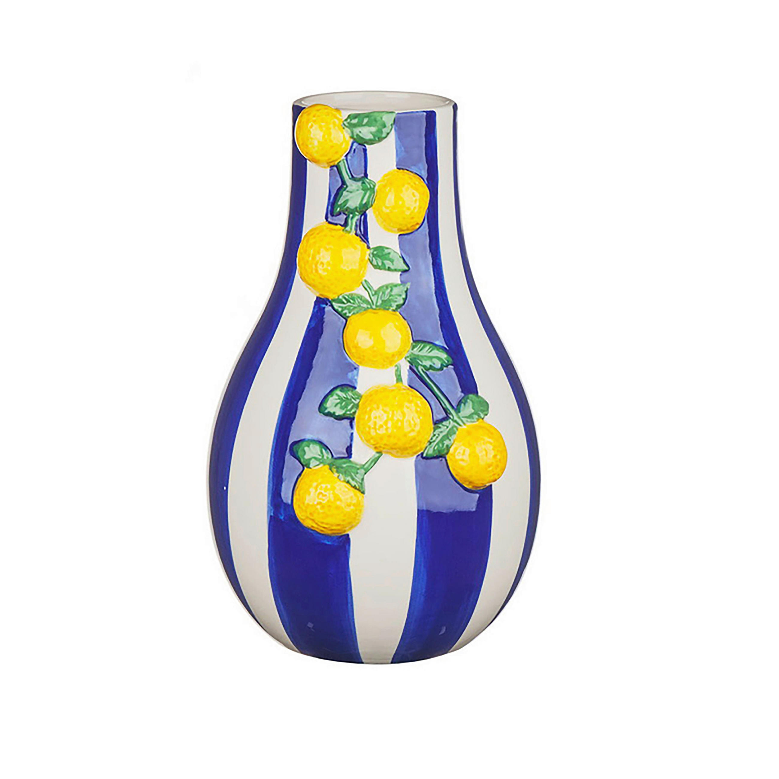 XXXLutz Vase Blau, Gelb, Grün, Weiß 26 cm