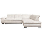 ECKSOFA in Cord Creme  313/242 cm  - Creme/Schwarz, Design, Textil/Metall (313/242cm) - Xora
