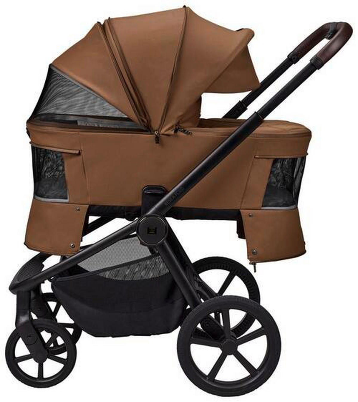 KOMBIKINDERWAGEN  Resea Fold  cognac  - Cognac/Schwarz, Basics, Textil/Metall (116/57/94cm) - Moon