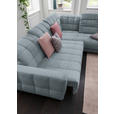 ECKSOFA in Webstoff Hellblau  - Schwarz/Hellblau, Design, Holz/Textil (302/216cm) - Xora