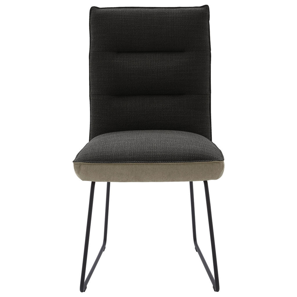 Thumbnail - Dieter Knoll Stuhl, Anthrazit, Schwarz, Greige, Metall, Textil, Kufe, 49x93x59 cm, Beinauswahl, Lederauswahl, Stoffauswa...