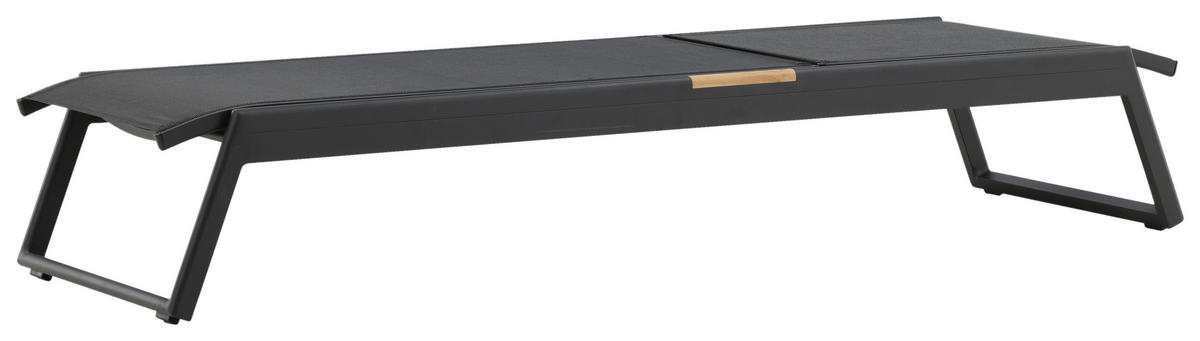 SONNENLIEGE 60/35/200 cm  - Schwarz, KONVENTIONELL, Metall (60/35/200cm) - Gardenson