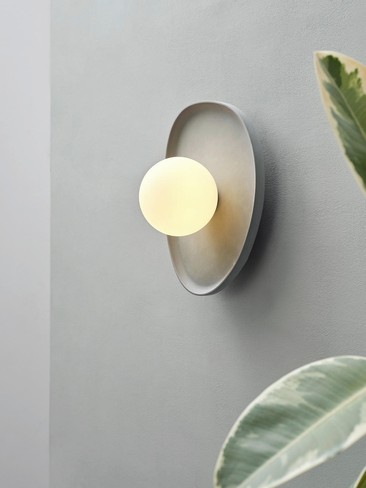 WANDLEUCHTE 20/13.5/26 cm   - Grau, Basics, Glas/Stein (20/13.5/26cm) - Osram