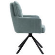 ARMLEHNSTUHL  Stoffauswahl, inklusive Armlehnen, Sitzfläche 180° drehbar Cord  - Schwarz/Hellblau, Design, Textil/Metall (60/95/67cm) - Novel