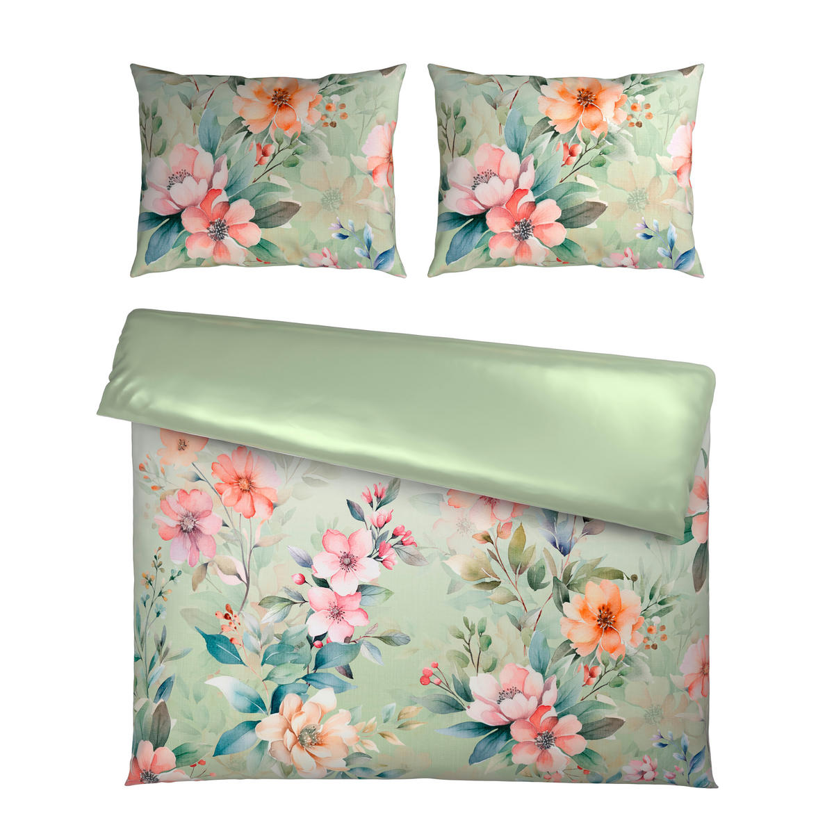 Lenjerie De Pat Cu Două Fețe  - verde, Konventionell, textil (200/200cm) - Esposa