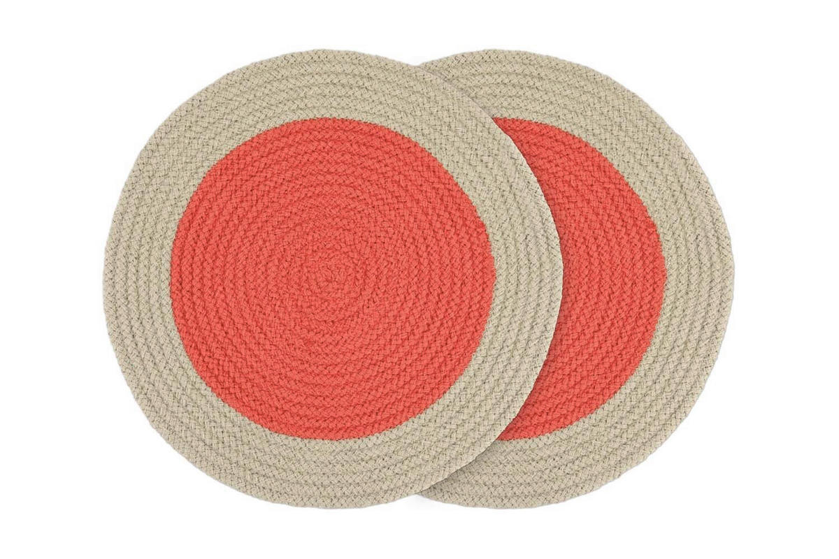 TISCHSET REMEMBER Textil Creme, Orange  - Creme/Orange, Basics, Textil (38/38/0,5cm) - REMEMBER