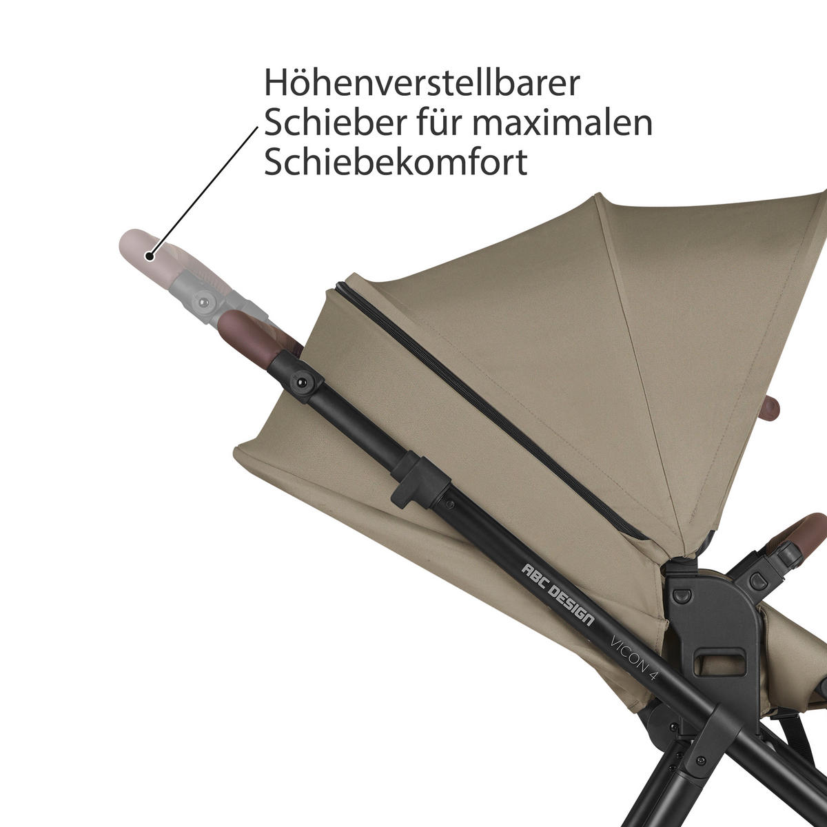 KINDERWAGENSET  Vicon 4  Reed  - Beige/Schwarz, Basics, Textil/Metall (91/61/110cm) - ABC Design