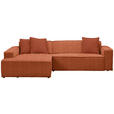 ECKSOFA  in Chenille Rostfarben  188/280 cm  - Rostfarben/Schwarz, KONVENTIONELL, Kunststoff/Textil (188/280cm) - Carryhome