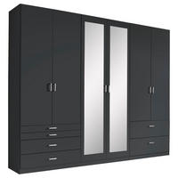 DREHTÜRENSCHRANK 271/229/54 cm,  in Grau, 6-türig  - Alufarben/Grau, Basics, Glas/Holzwerkstoff (271/229/54cm) - Xora