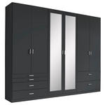 DREHTÜRENSCHRANK  in Grau  - Alufarben/Grau, Basics, Glas/Holzwerkstoff (271/210/54cm) - Xora