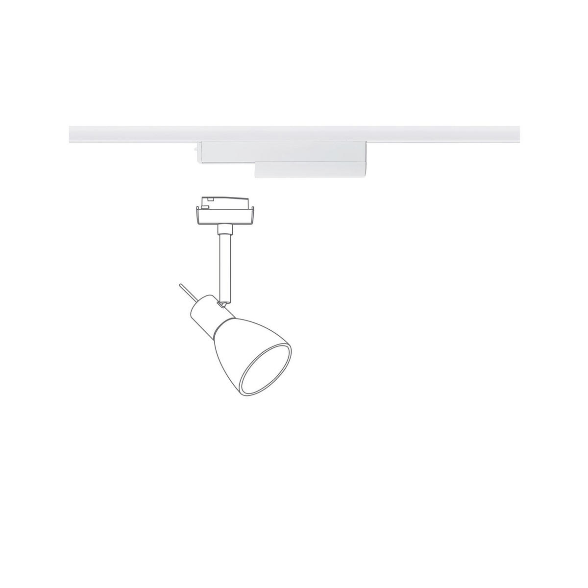 SCHIENENSYSTEM-ADAPTER 95523 16,6/5,0 cm   - Weiß, Basics, Kunststoff (16,6/5,0cm) - Paulmann