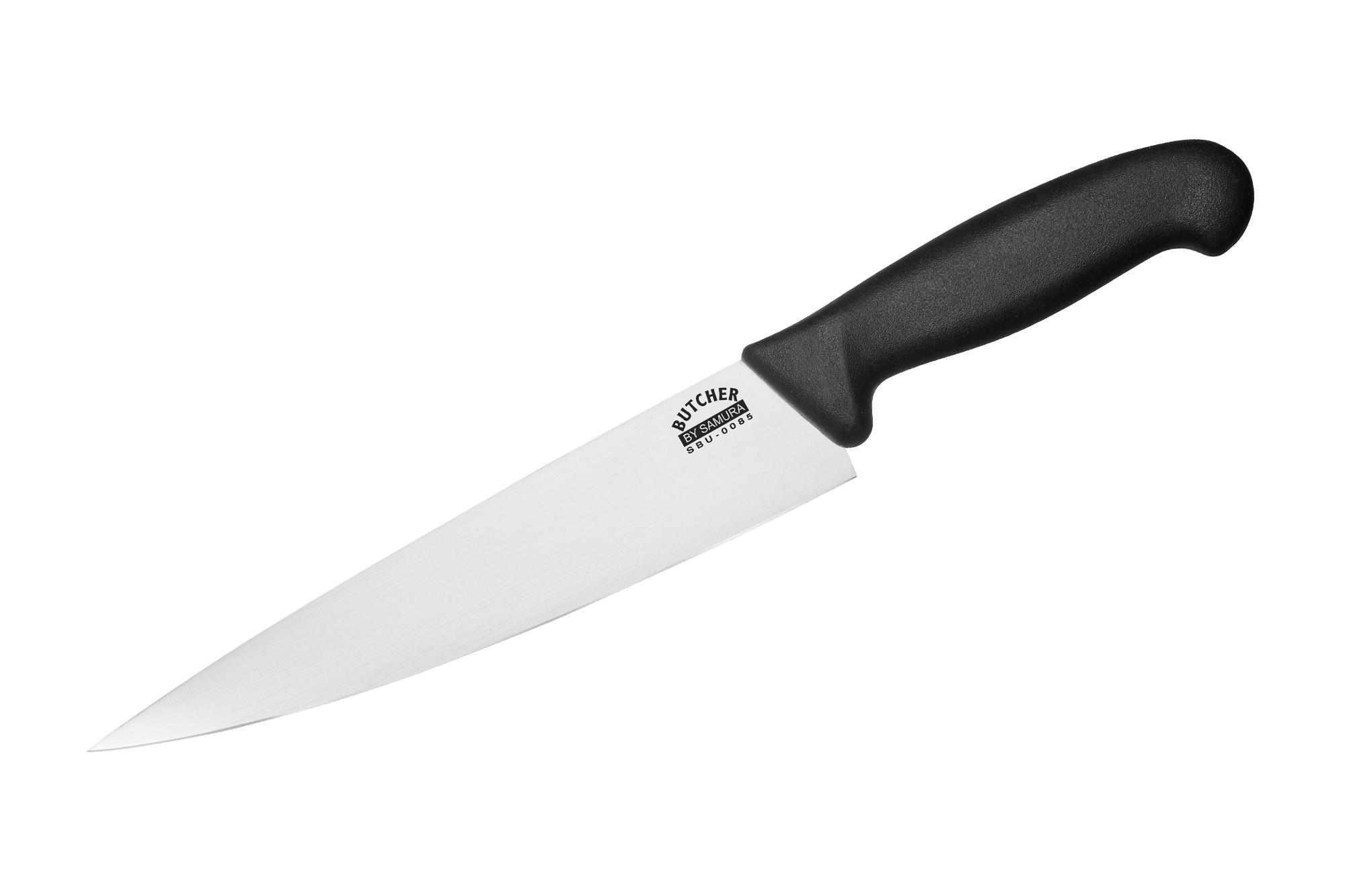NOŽ ZA ŠEFA KUHINJE  BUTCHER        34,5 cm    nerjaveče jeklo - srebrne barve/črna, Basics, kovina/umetna masa (34,5cm) - Samura