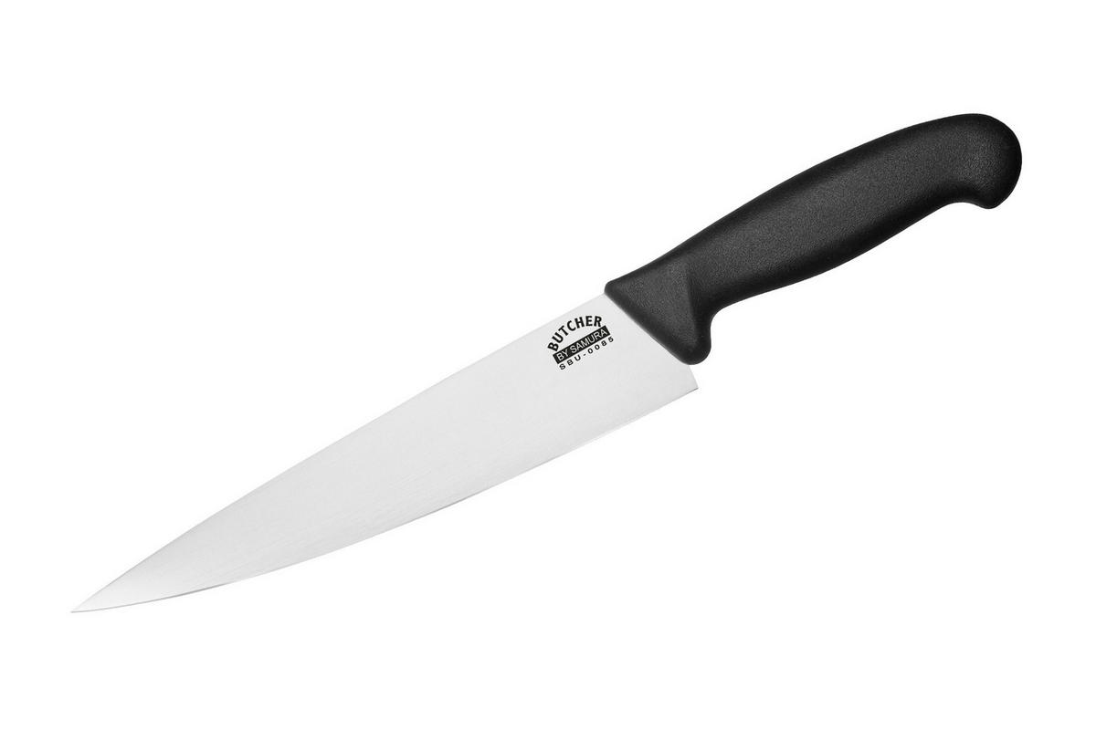 NOŽ ZA ŠEFA KUHINJE  BUTCHER        34,5 cm    nerjaveče jeklo - srebrne barve/črna, Basics, kovina/umetna masa (34,5cm) - Samura