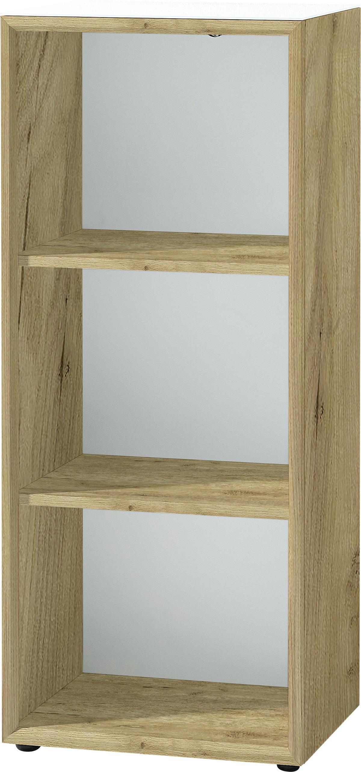 AKTENREGAL 50/120/37 cm  - Weiss/Eichefarben, Modern, Glas/Holzwerkstoff (50/120/37cm) - Germania