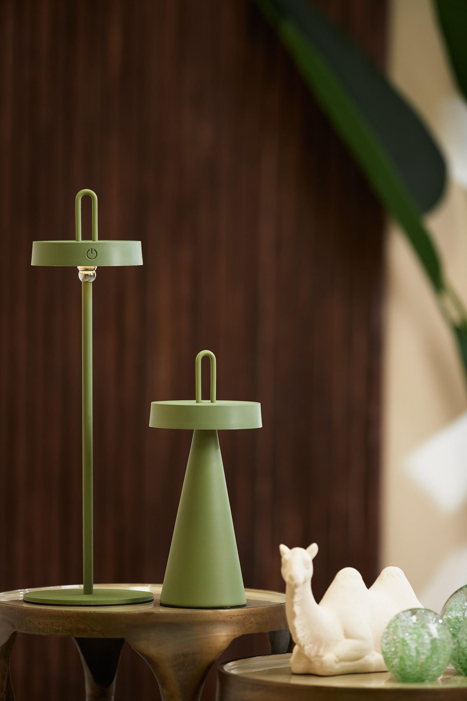 LED-TISCHLEUCHTE 13/47 cm   - Olivgrün, Trend, Kunststoff/Metall (13/47cm) - Light & Living