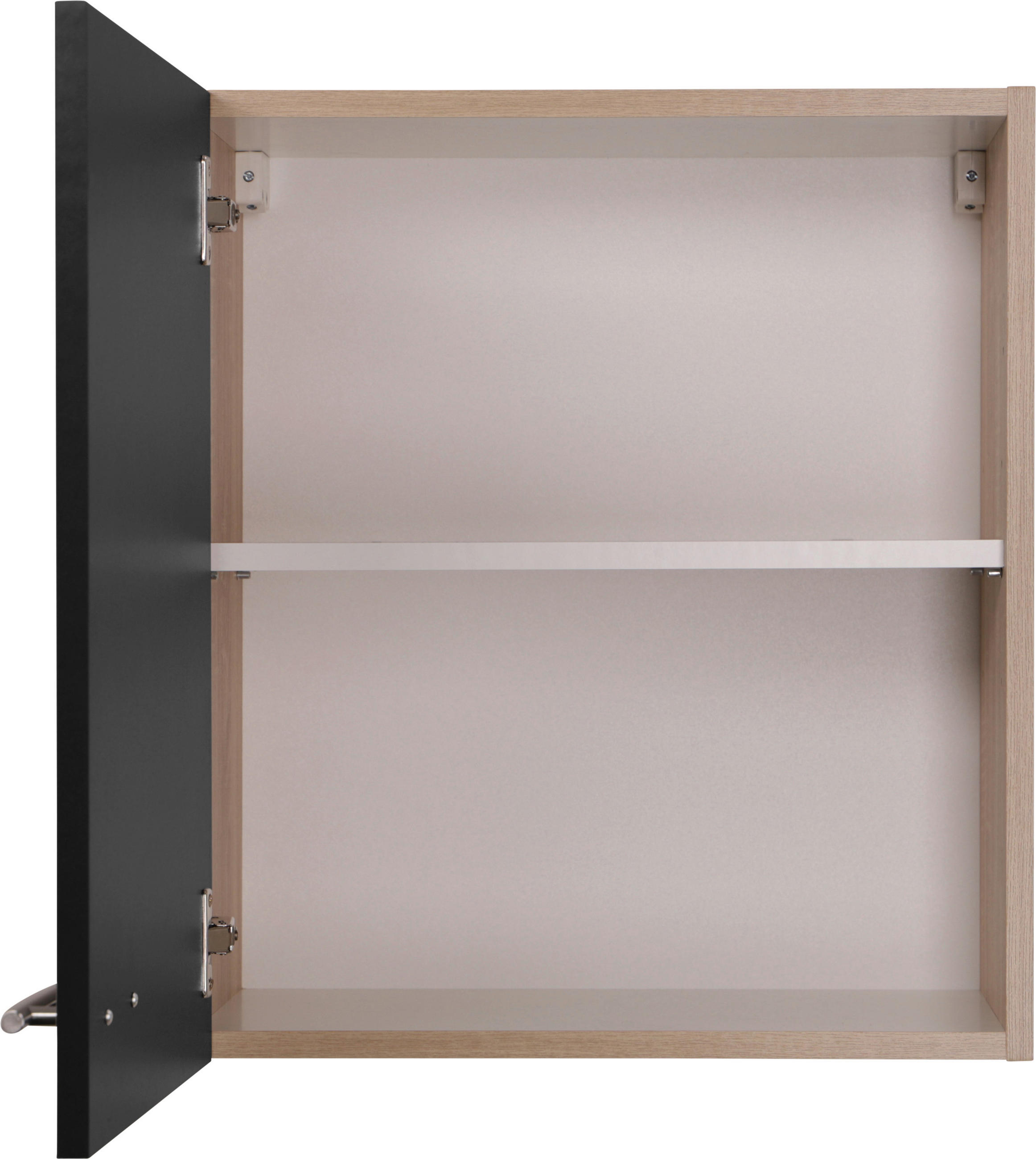 KÜCHENOBERSCHRANK 50/56,1/34,6 cm  in Schwarz, Eichefarben  - Eichefarben/Silberfarben, Basics, Holzwerkstoff/Metall (50/56,1/34,6cm) - Respekta