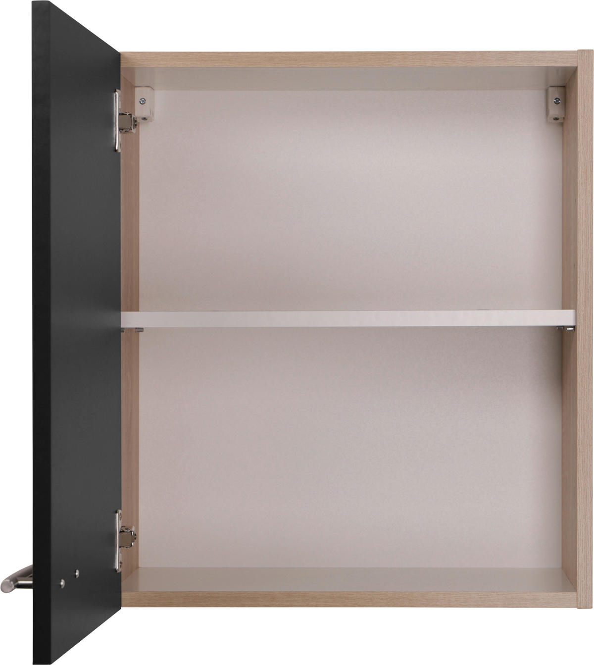KÜCHENOBERSCHRANK 50/56,1/34,6 cm  in Schwarz, Eichefarben  - Eichefarben/Silberfarben, Basics, Holzwerkstoff/Metall (50/56,1/34,6cm) - Respekta