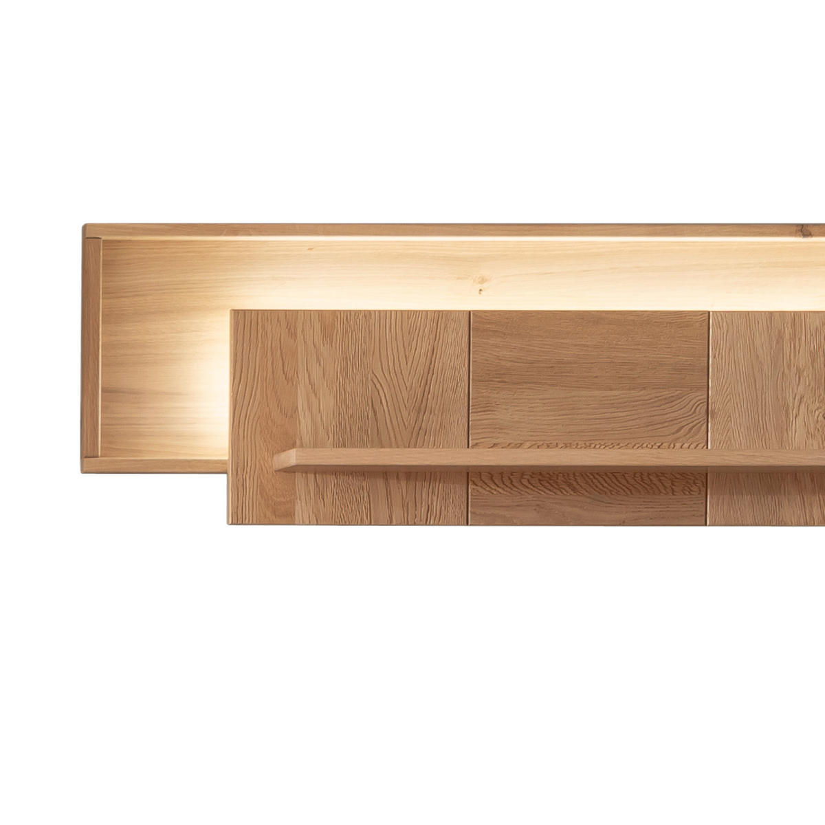 WOHNWAND  in Anthrazit, Eiche Bianco  - Eiche Bianco/Anthrazit, Design, Glas/Holz (258/207/50cm) - MID.YOU