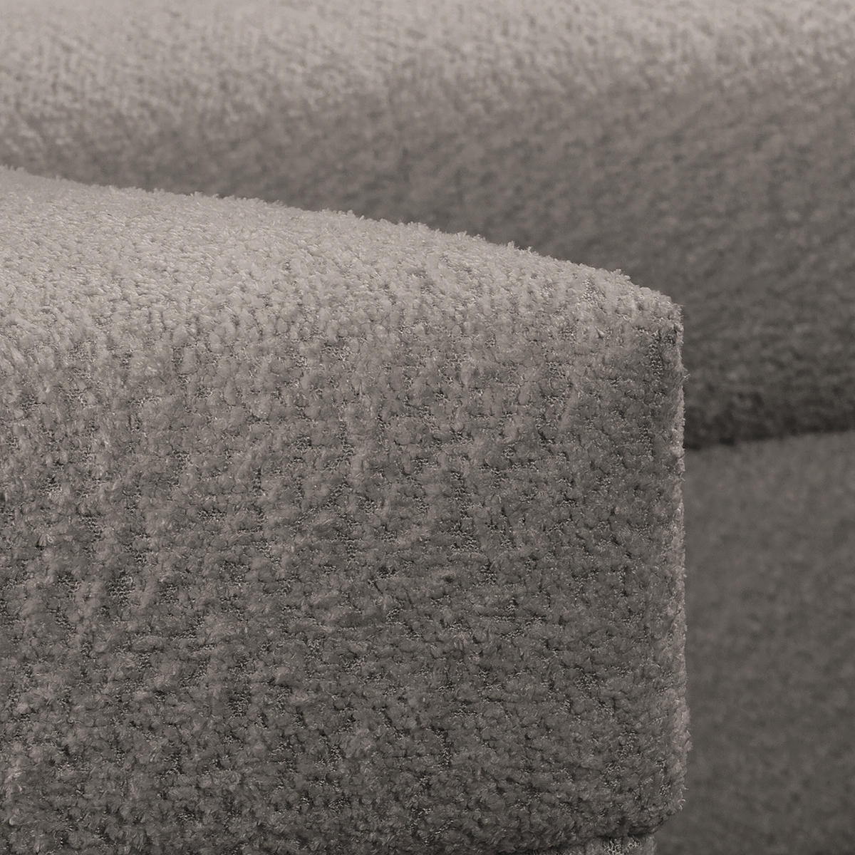 ECKSOFA inkl. Hocker Ariella Grau Bouclé  - Naturfarben/Grau, Design, Holz/Textil (161/231cm) - Livetastic