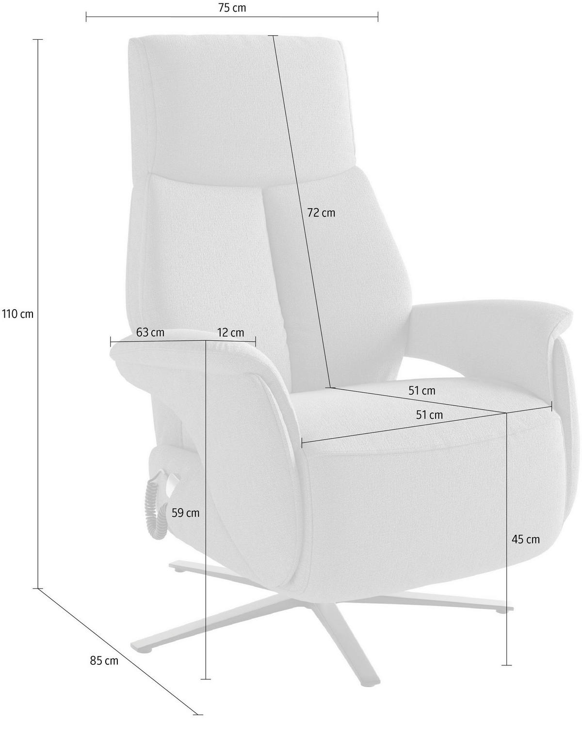 RELAXSESSEL Textil Hellblau  - Silberfarben/Hellblau, Basics, Textil/Metall (75/110/85cm) - Sit & More
