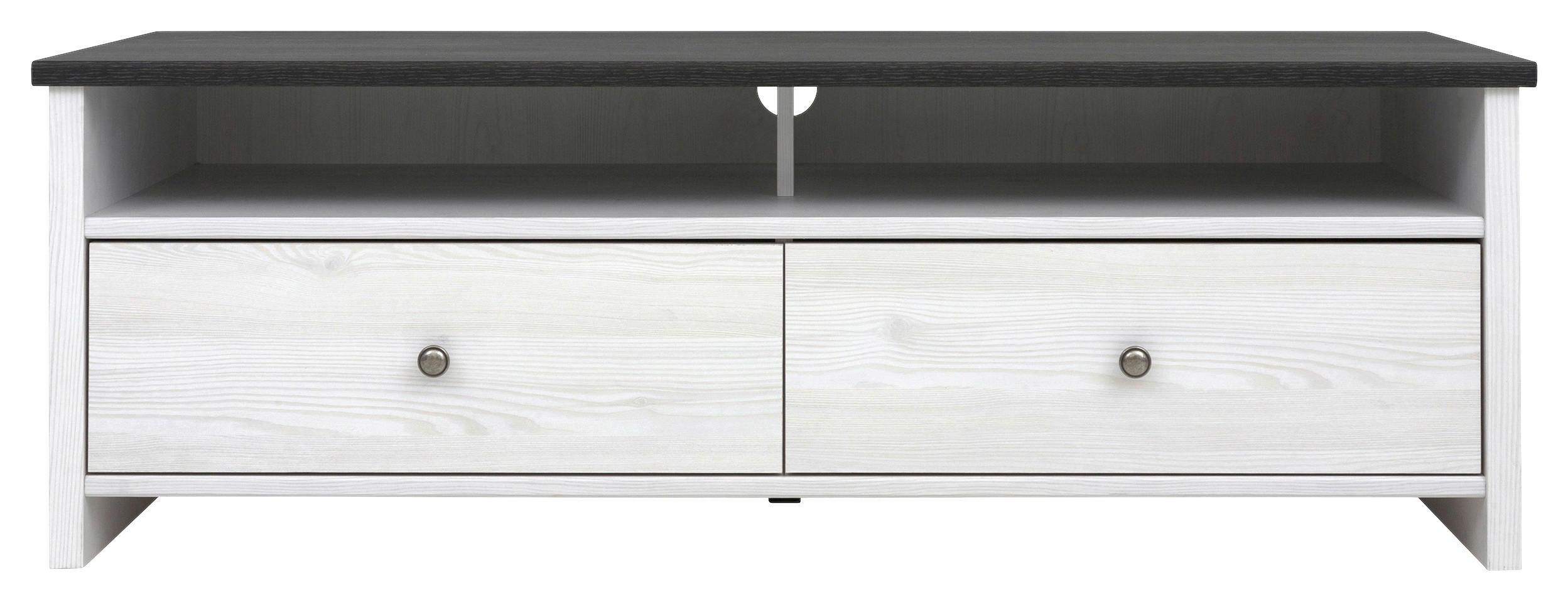 LOWBOARD in 128,5/44/44,5 cm - Silberfarben/Lärchefarben, Design, Holzwerkstoff/Kunststoff (128,5/44/44,5cm)