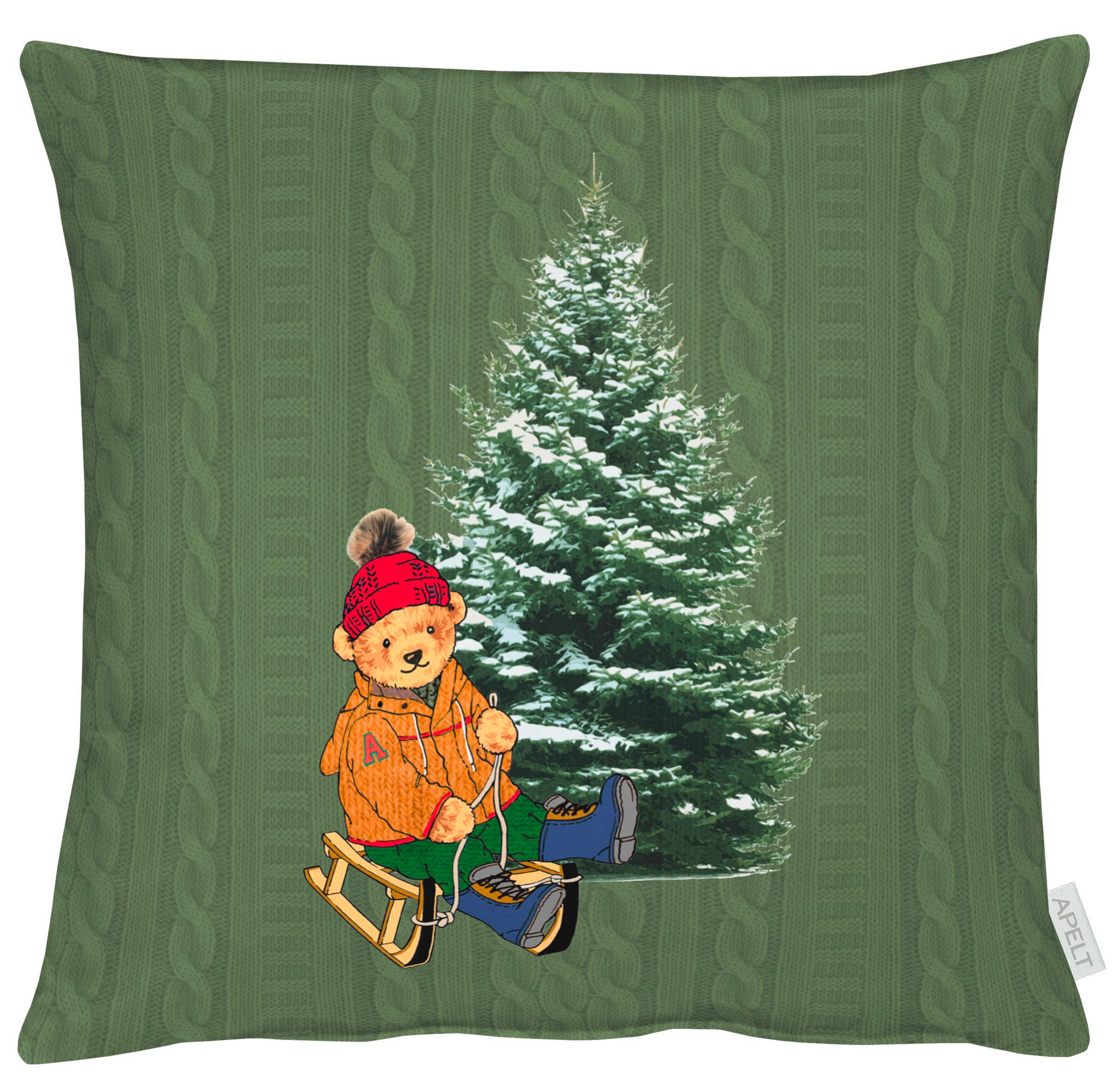 KISSENHÜLLE Winterwelt 46/46 cm  - Grün, Basics, Textil (46/46cm) - X-Mas