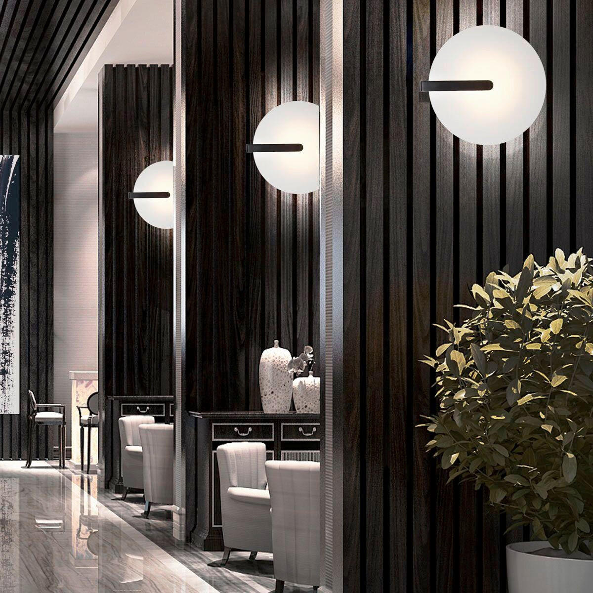 LED-WANDLEUCHTE - Schwarz, Design, Glas/Metall (31/9,2cm) - Elstead Lighting