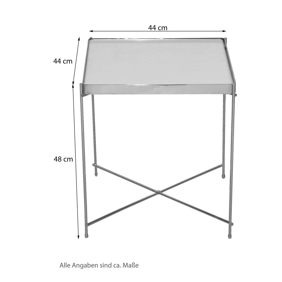 BEISTELLTISCH 44/44/48 cm Champagner quadratisch  - Champagner, Design, Glas/Metall (44/44/48cm) - MID.YOU