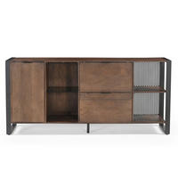SIDEBOARD  178/80/40 cm 2 Schublade(n)  - Dunkelbraun/Anthrazit, KONVENTIONELL, Glas/Holz (178/80/40cm) - Livetastic